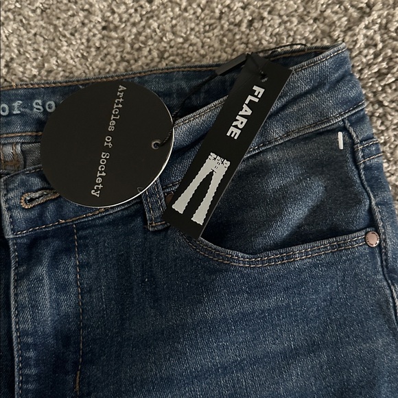 Articles Of Society Dark Blue Flare Jeans - Picture 3 of 5